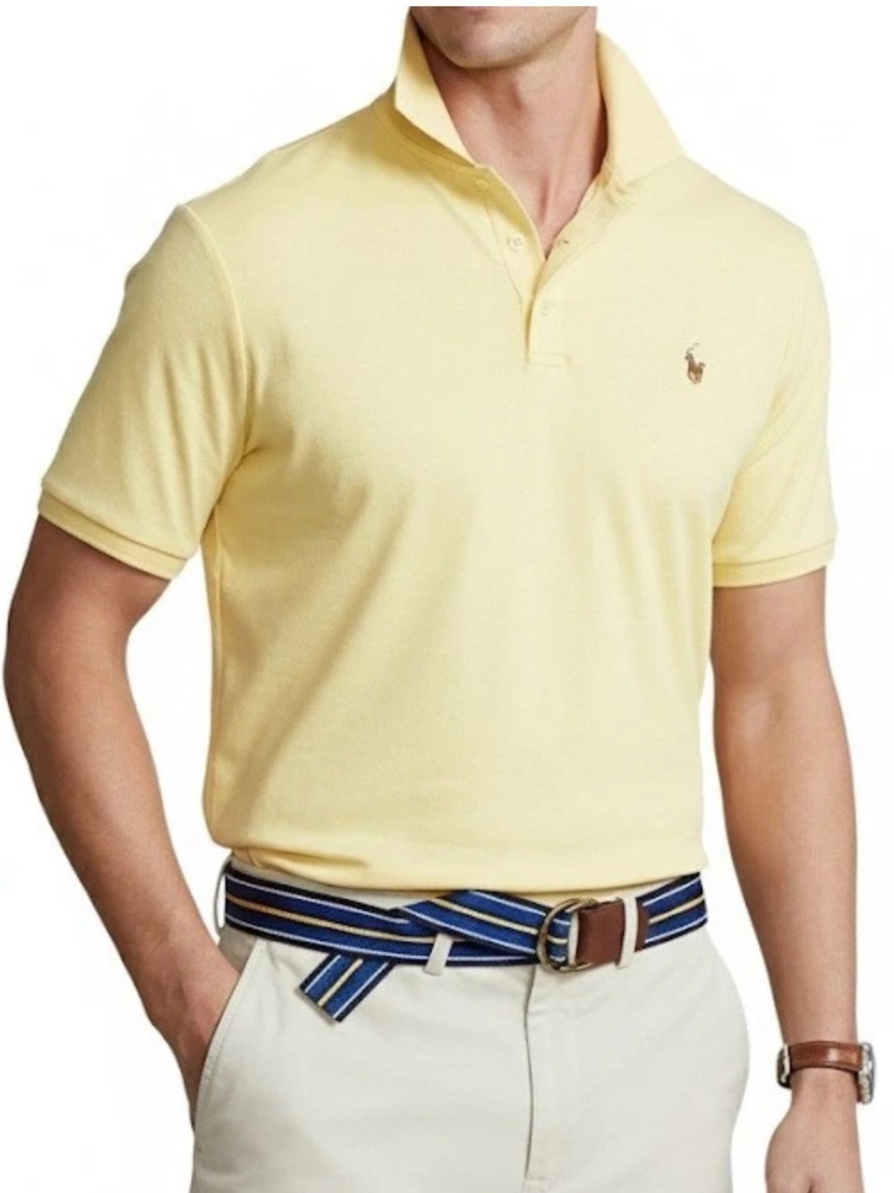 Ralph Lauren Yellow Pima Sofr Touch Short-Sleeve Polo